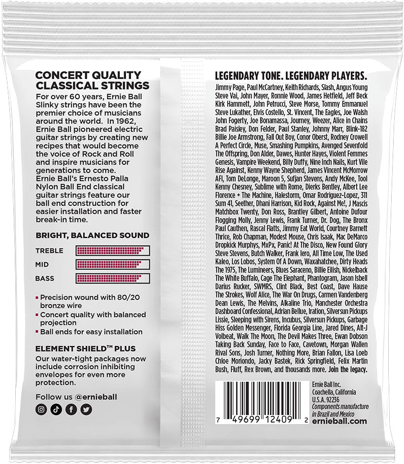 Ernie Ball 2409 Ernesto Palla Ball End Classical Guitar Strings - Black and Gold