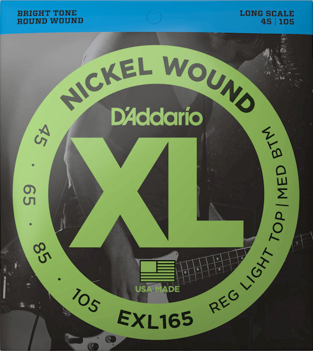 D'Addario EXL165 Regular Light Top/Medium Bottom Long Scale Bass Strings