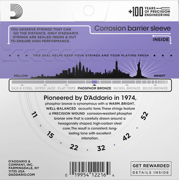D'Addario EJ26 Custom Light Acoustic Guitar Strings