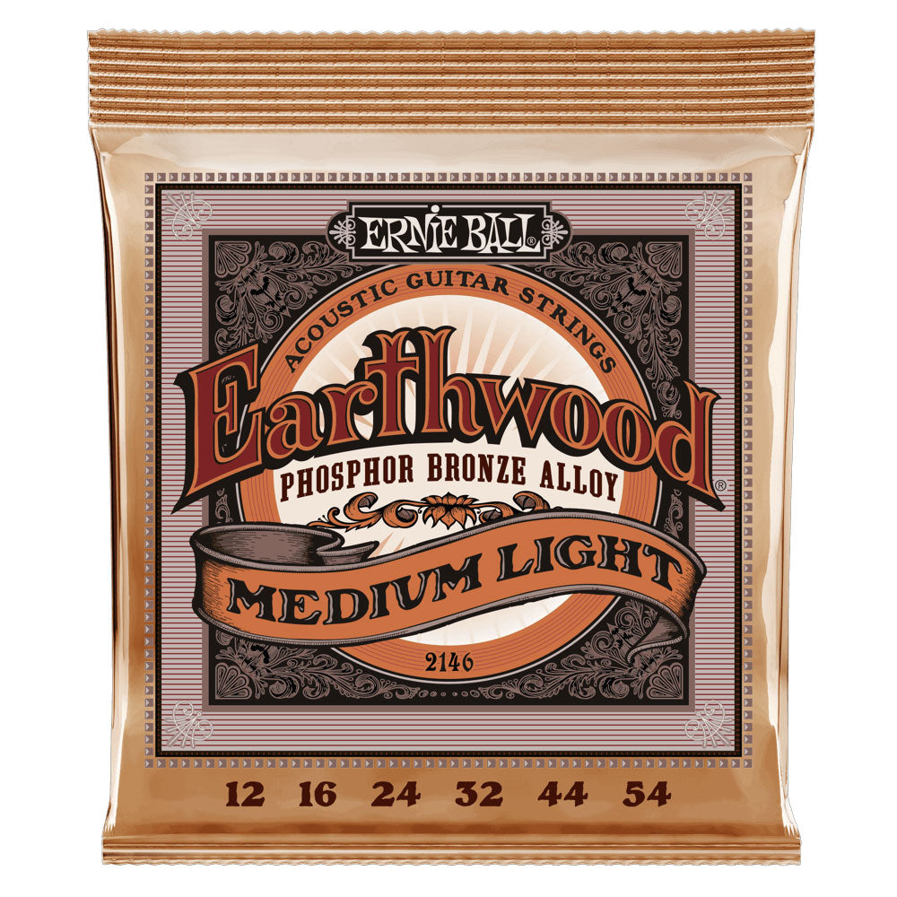 Ernie Ball Medium Light Earthwood Phosphor Bronze Acoustic Guitar Strings