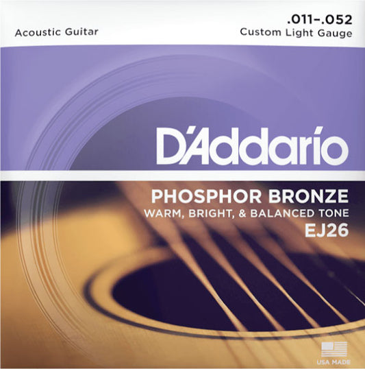 D'Addario EJ26 Custom Light Acoustic Guitar Strings