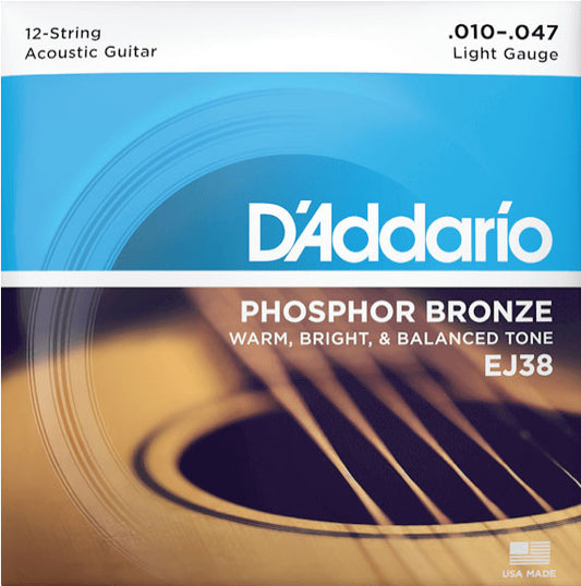 D'Addario EJ38 Light 12-String Acoustic Guitar Strings