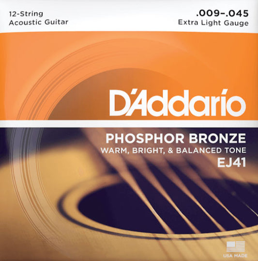 D'Addario EJ41 Extra Light 12-String Acoustic Guitar Strings