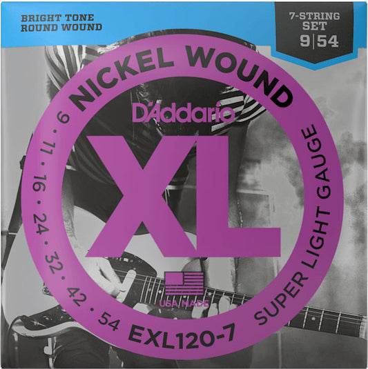 D'Addario EXL120-7 Super Light 7-String Electric Guitar Strings
