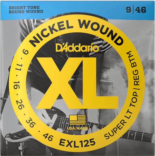 D'Addario EXL125 Super Light Top/Regular Bottom Electric Guitar Strings