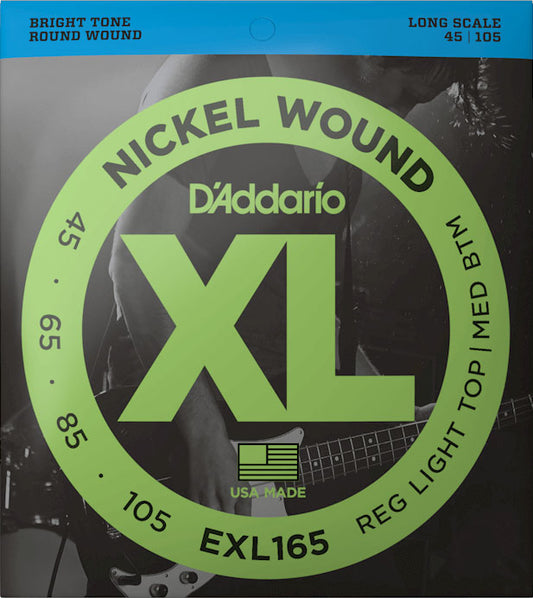 D'Addario EXL165 Regular Light Top/Medium Bottom Long Scale Bass Strings