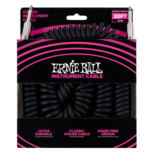 Ernie Ball Coiled Instrument Cable 30FT - White