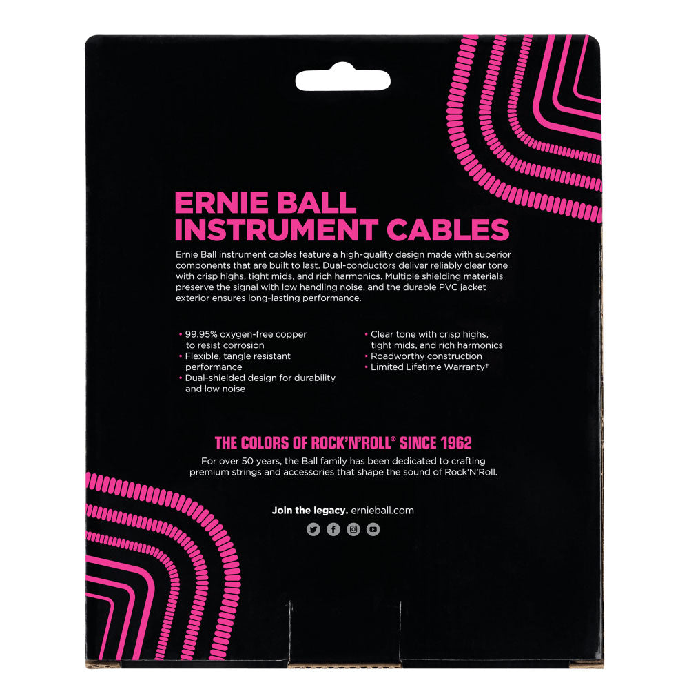 Ernie Ball Coiled Instrument Cable 30FT - White