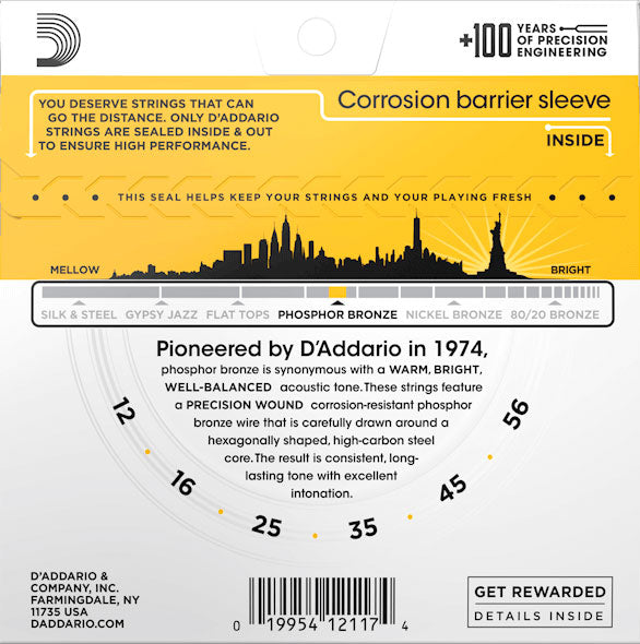 D'Addario EJ19 Light Top/Medium Bottom Acoustic Guitar Strings