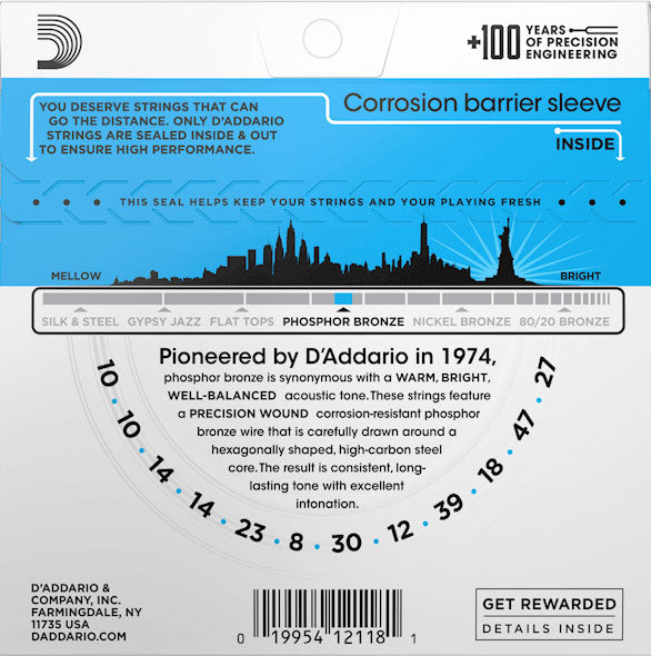 D'Addario EJ38 Light 12-String Acoustic Guitar Strings