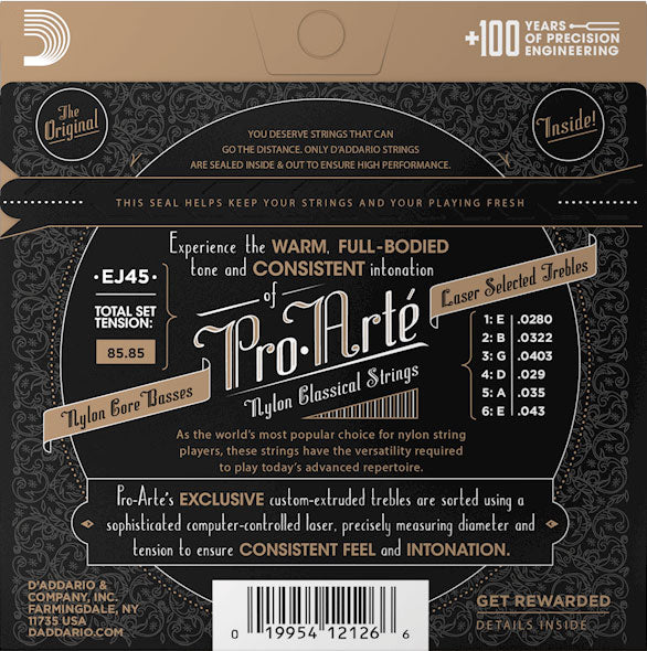 D'Addario EJ45  Pro-Arte’ Nylon - Normal Tension