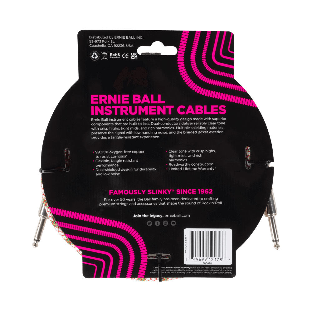 Ernie Ball Braided Instrument Cable 15FT - Emerald Argyle