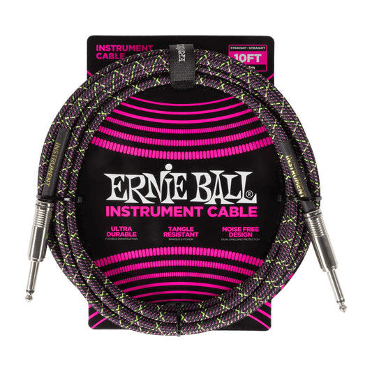 Ernie Ball Braided Instrument Cable 15FT - Purple Python